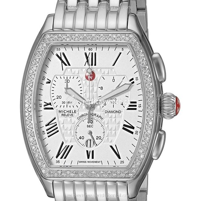 Michele Silver Relev¨¦ Diamond Stainless Steel Mww19a000001 Watch Michele Silver Relev¨¦ Diamond Stainless Steel Mww19a000001 Watch