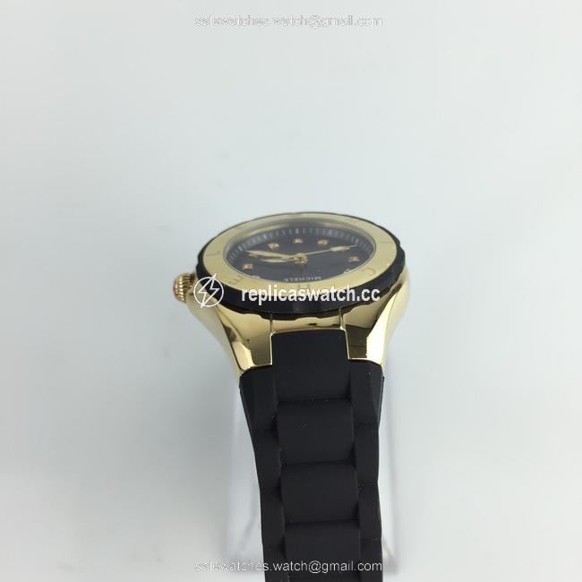 Michele Black Gold Jelly Tahitian Petite Bean Watch Michele Black Gold Jelly Tahitian Petite Bean Watch