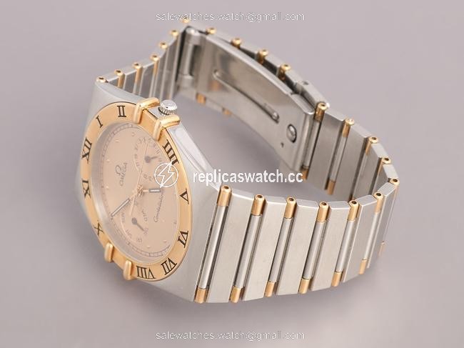 Omega Gold and Stainless Steel Mid-size Constellation Two Tone Watch Omega Gold and Stainless Steel Mid-size Constellation Two Tone Watch