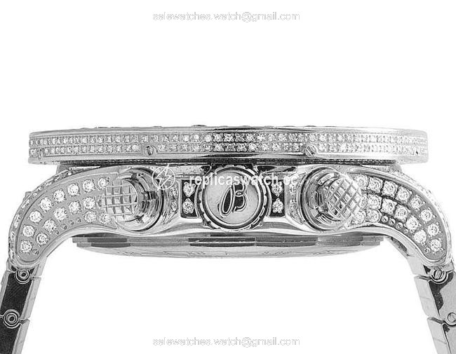 Breitling Stainless Steel XL Custom Super Avenger Aeromarine 53 Mm Genuine Diamond 34 Ct Watch Breitling Stainless Steel XL Custom Super Avenger Aeromarine 53 Mm Genuine Diamond 34 Ct Watch