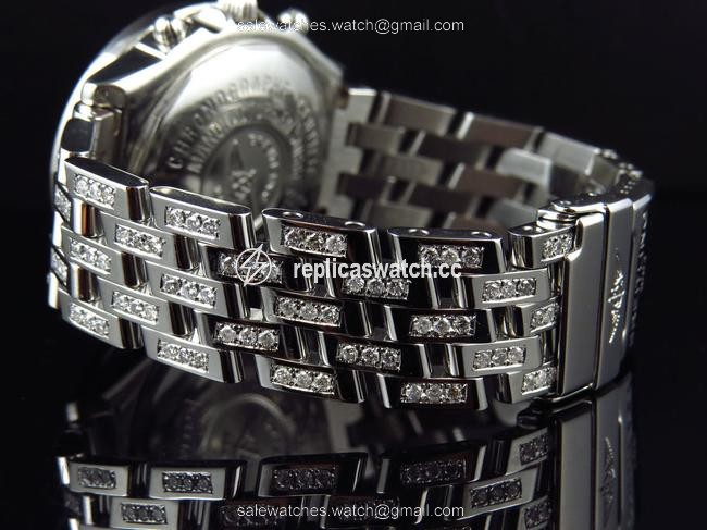 Breitling Stainless Steel Custom Mens Chronomat Aeromarine 41 Mm Genuine Diamond 9.5 Ct Watch Breitling Stainless Steel Custom Mens Chronomat Aeromarine 41 Mm Genuine Diamond 9.5 Ct Watch
