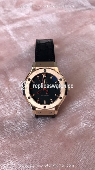 Hublot Rose Gold and Black Classic Fusion 575.ox.1180 .lr Watch Hublot Rose Gold and Black Classic Fusion 575.ox.1180 .lr Watch