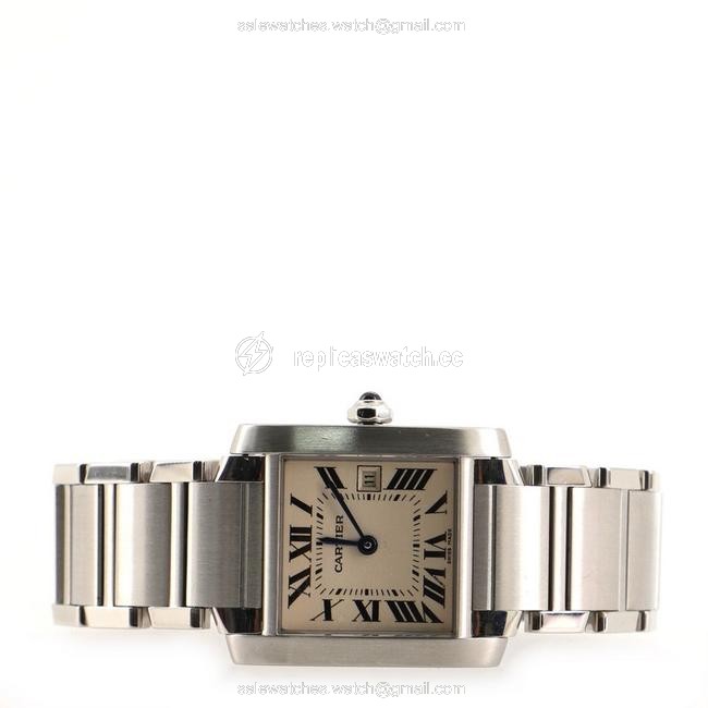 Cartier Tank Francaise Quartz Stainless Steel and Alligator 25 Watch Cartier Tank Francaise Quartz Stainless Steel and Alligator 25 Watch