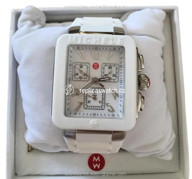 Michele White Jelly Park Silicone Silver Steel Watch Michele White Jelly Park Silicone Silver Steel Watch