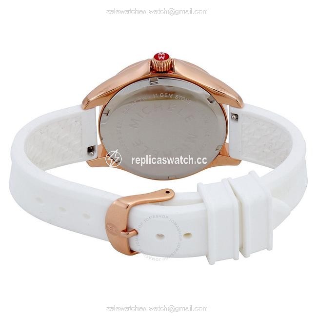 Michele Rose Gold Cape Silicone Stainless Mww27a000004 Watch Michele Rose Gold Cape Silicone Stainless Mww27a000004 Watch
