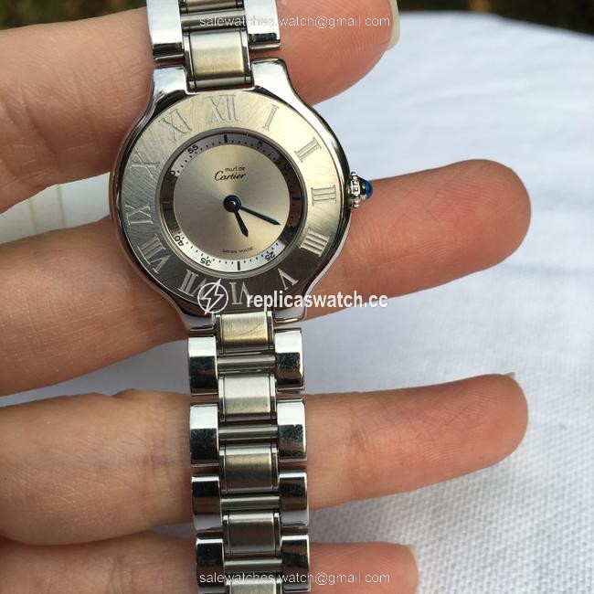 Cartier Silver Must De 21 Ladies Stainless Steel 1340 Watch Cartier Silver Must De 21 Ladies Stainless Steel 1340 Watch