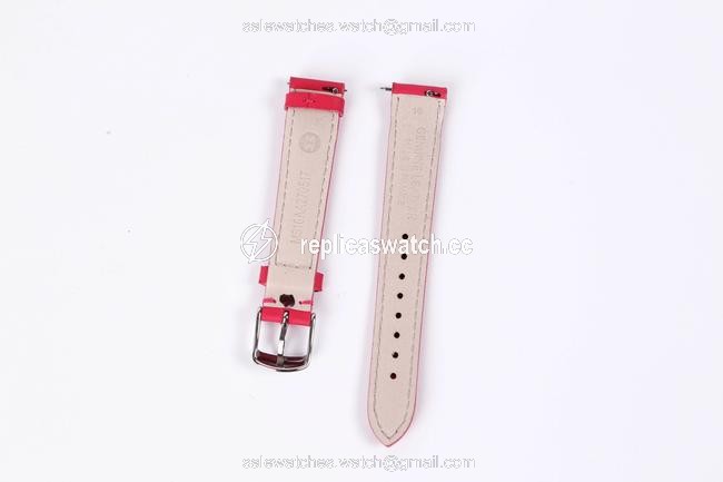 Michele Pink Leather Wrist Band Strap Watch Michele Pink Leather Wrist Band Strap Watch