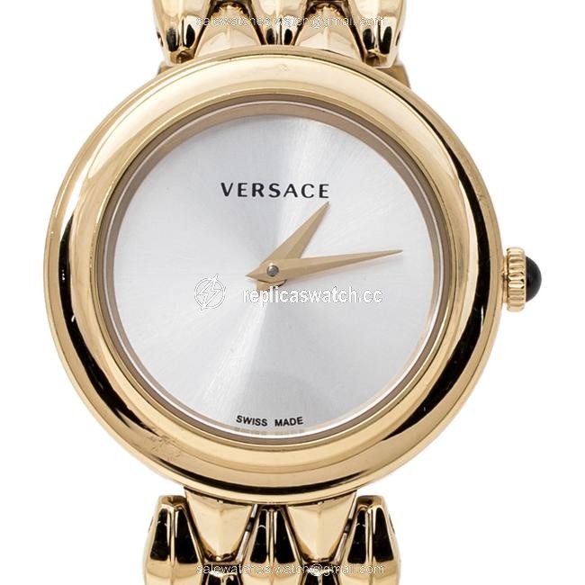 Versace Gold Tone Stainless Steel V-flare Vebn Womens Wristwatch 28 Mm Watch Versace Gold Tone Stainless Steel V-flare Vebn Womens Wristwatch 28 Mm Watch