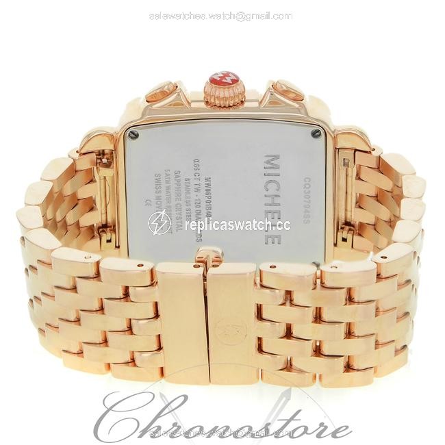 Michele Rose Gold Tone Deco Mww06p000109 18k Plated Steel Quartz Womens (8514) Watch Michele Rose Gold Tone Deco Mww06p000109 18k Plated Steel Quartz Womens (8514) Watch