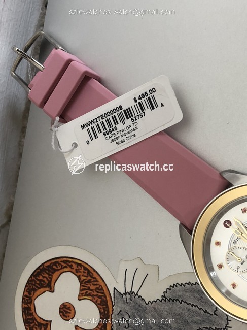 Michele Gold Cape Stainless Pink Topaz Watch Michele Gold Cape Stainless Pink Topaz Watch