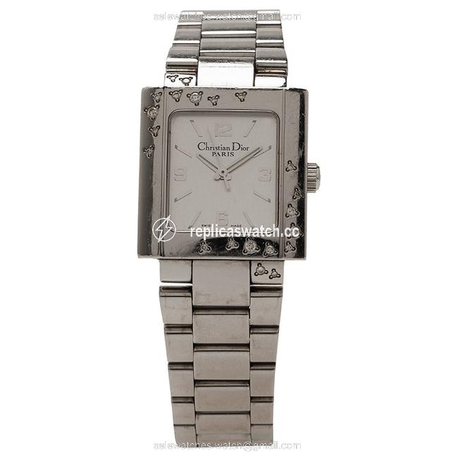 Dior White Stainless Steel Christal Womens Wristwatch 38mm Watch Dior White Stainless Steel Christal Womens Wristwatch 38mm Watch