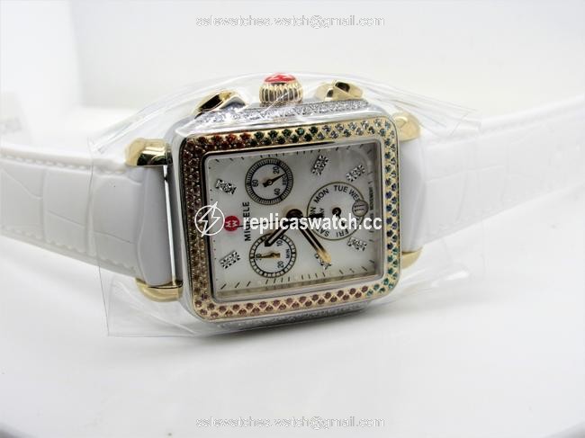 Michele Two Tone Deco Carousel 18k Gold Diamond Mww06p000297 Watch Michele Two Tone Deco Carousel 18k Gold Diamond Mww06p000297 Watch
