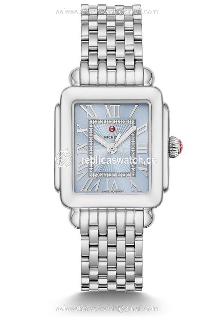 Michele Silver Deco Madison Mid Stainless Diamond Mww06g000029 Watch Michele Silver Deco Madison Mid Stainless Diamond Mww06g000029 Watch