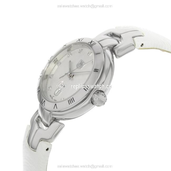 TAG Heuer White Link Date Steel Leather Ladies Wat1411.fc6316 Watch TAG Heuer White Link Date Steel Leather Ladies Wat1411.fc6316 Watch