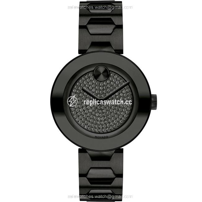 Movado Black Bold Stainless Steel Bracelet Crystal Dial Womens 3600576 Watch Movado Black Bold Stainless Steel Bracelet Crystal Dial Womens 3600576 Watch