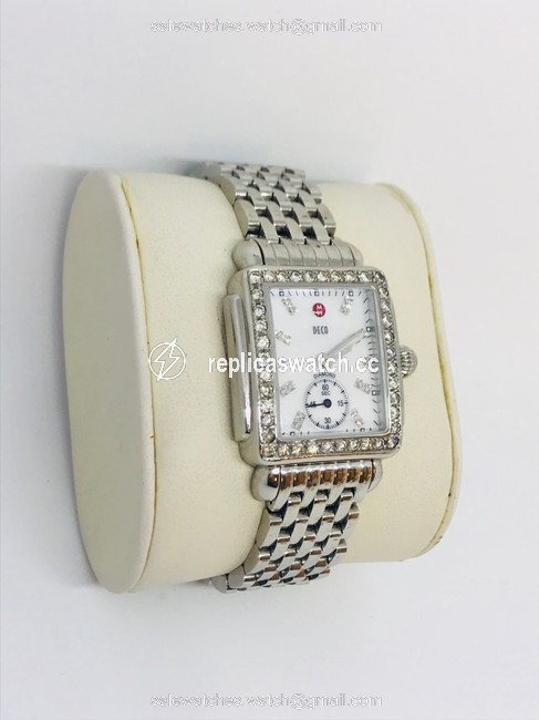 Michele Silver 1.15ct Diamond Deco Mother Of Pearl 40 Diamonds Mw06v00a0046 Watch Michele Silver 1.15ct Diamond Deco Mother Of Pearl 40 Diamonds Mw06v00a0046 Watch