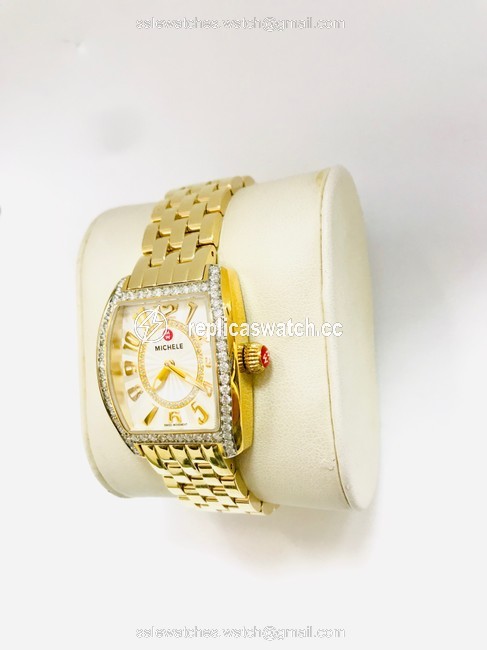 Michele Gold 1.2ct Mini Urban Stainless Steel Womens Watch Michele Gold 1.2ct Mini Urban Stainless Steel Womens Watch