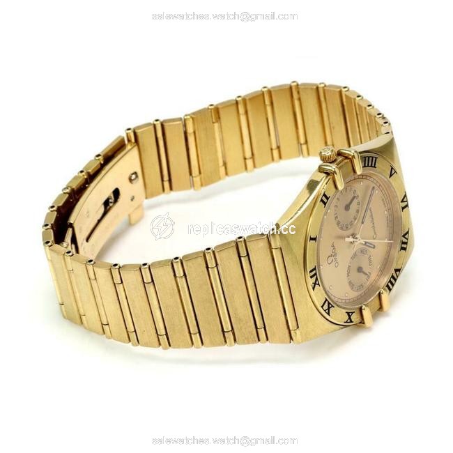 Omega 64173 Constellation 18k Gold Day Date Mens Chronograph 1445 Paper Watch Omega 64173 Constellation 18k Gold Day Date Mens Chronograph 1445 Paper Watch