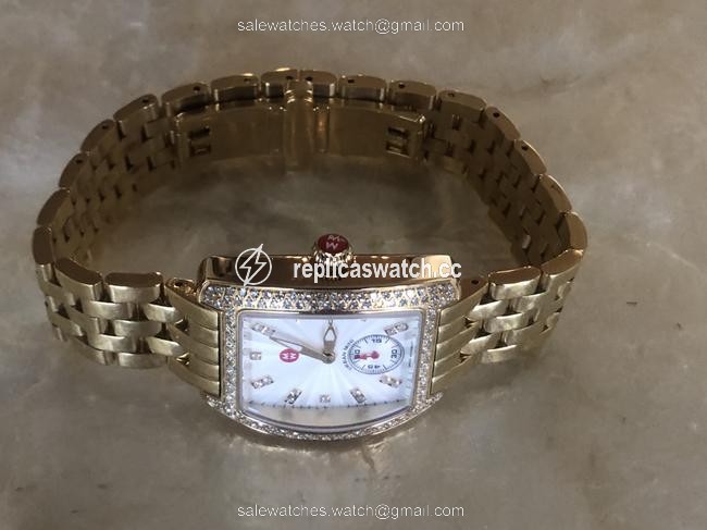 Michele Yellow Gold Urban Mini Diamond Dial Bracelet - Watch Michele Yellow Gold Urban Mini Diamond Dial Bracelet - Watch