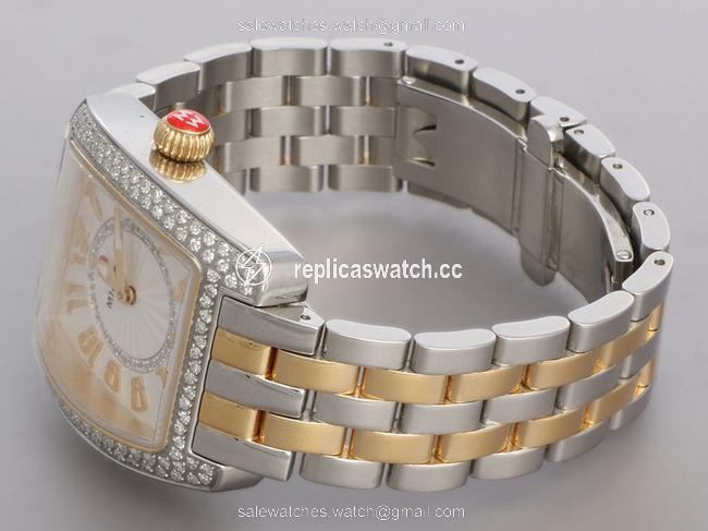 Michele Gold Tone & Stainless Steel Two Tone Diamond Urban Watch Michele Gold Tone & Stainless Steel Two Tone Diamond Urban Watch