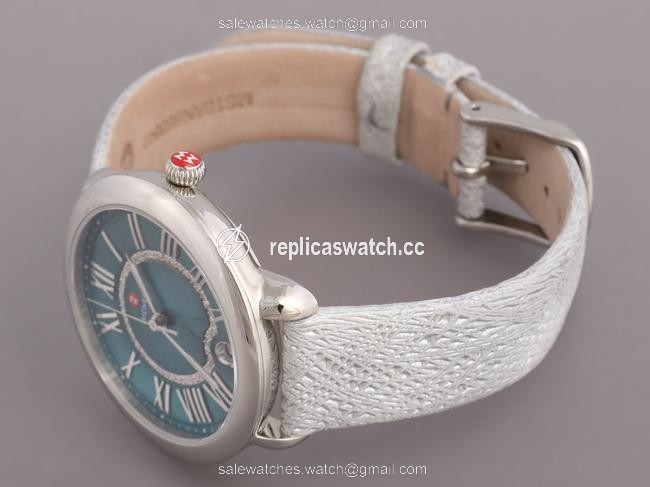 Michele Blue Mother Of Pearl Serein Mid Diamond Dial 37mm Watch Michele Blue Mother Of Pearl Serein Mid Diamond Dial 37mm Watch