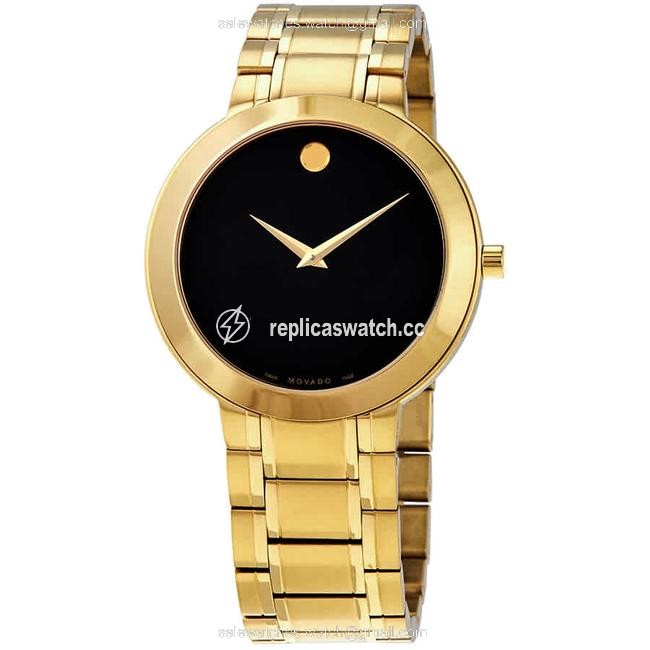 Movado Gold Stiri Stainless Bracelet Black Dial Mens 0607279 Watch Movado Gold Stiri Stainless Bracelet Black Dial Mens 0607279 Watch