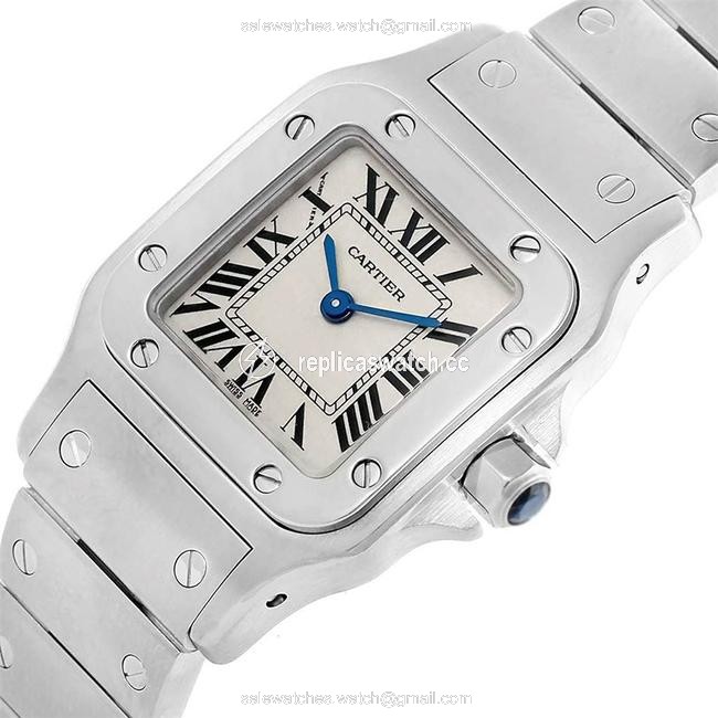 Cartier Silver Stainless Steel Santos Galbee Small W20056d6 Womens Wristwatch 24mm Watch Cartier Silver Stainless Steel Santos Galbee Small W20056d6 Womens Wristwatch 24mm Watch