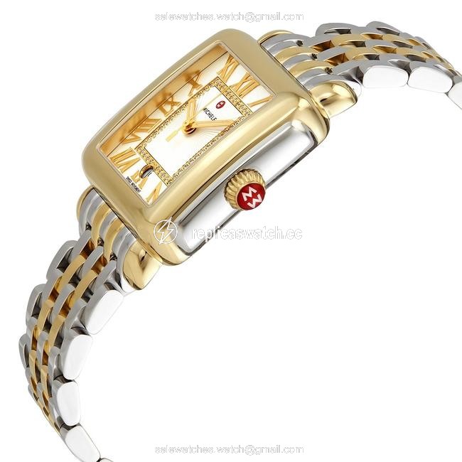 Michele Two Tone Deco Madison 18k Gold Diamond Mww06t000147 Watch Michele Two Tone Deco Madison 18k Gold Diamond Mww06t000147 Watch