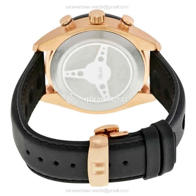 Tissot Gold Tone Black Prs 516 Chronograph Mens Leather Watch Tissot Gold Tone Black Prs 516 Chronograph Mens Leather Watch