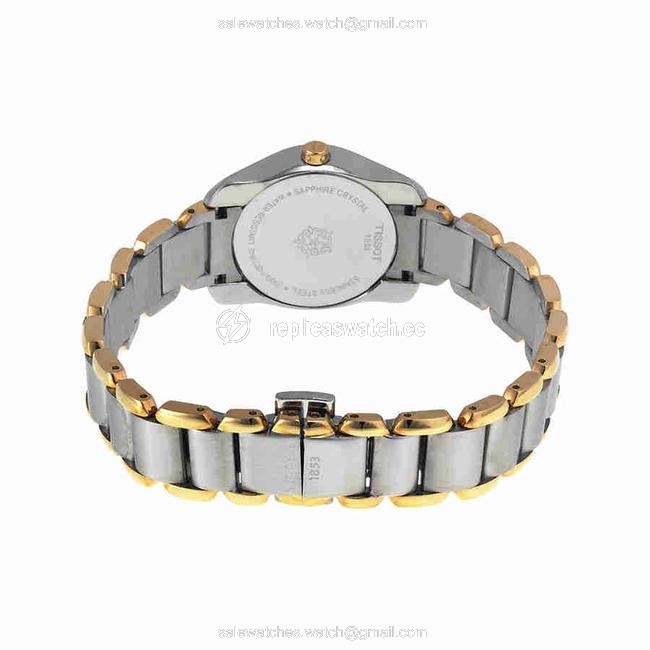 Tissot Mother Of Pearl Two Tone T-wave Stainless Steel Quartz Round Ladies Watch Tissot Mother Of Pearl Two Tone T-wave Stainless Steel Quartz Round Ladies Watch