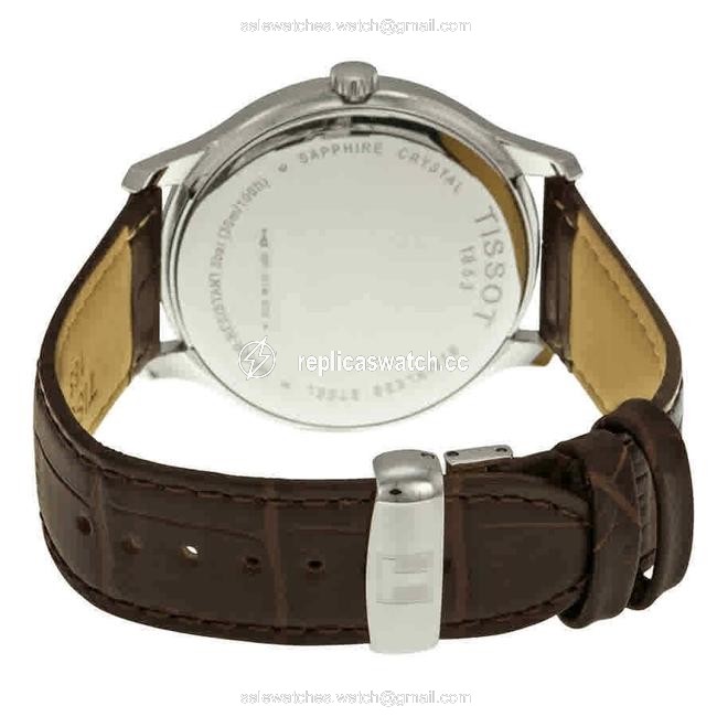 Tissot Brown White T Classic Tradition Silver Dial Leather Mens Watch Tissot Brown White T Classic Tradition Silver Dial Leather Mens Watch