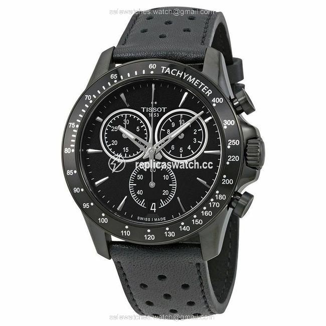 Tissot Black Leather T-sport V8 T1064173605100 Chronograph Pvd Mens Watch Tissot Black Leather T-sport V8 T1064173605100 Chronograph Pvd Mens Watch