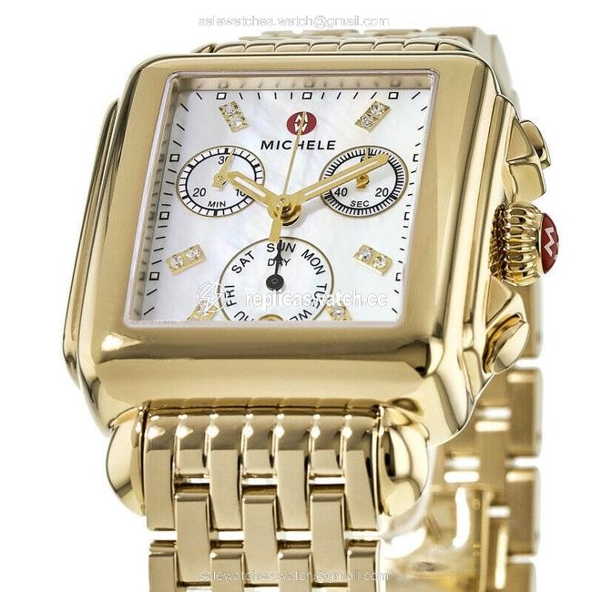 Michele Gold Deco Mother Of Pearl Diamond Mww06p000016 Watch Michele Gold Deco Mother Of Pearl Diamond Mww06p000016 Watch