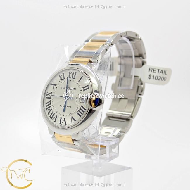 Cartier Silver Ballon Bleu 42mm Steel and 18k Yellow Gold Ref W2bb0022 Watch Cartier Silver Ballon Bleu 42mm Steel and 18k Yellow Gold Ref W2bb0022 Watch