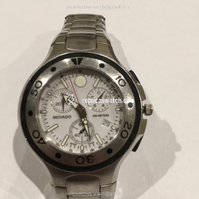 Movado Silver Stainless Steel 800 Series White Dial Swiss Watch Movado Silver Stainless Steel 800 Series White Dial Swiss Watch
