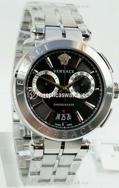 Versace Silver Chronograph Vebr00818 Aion Stainless Steel Mens Watch Versace Silver Chronograph Vebr00818 Aion Stainless Steel Mens Watch