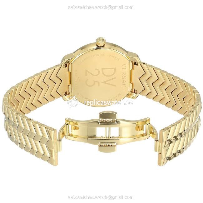 Versace Gold Vam050016 Womens Dv25 Tone Quartz Watch Versace Gold Vam050016 Womens Dv25 Tone Quartz Watch