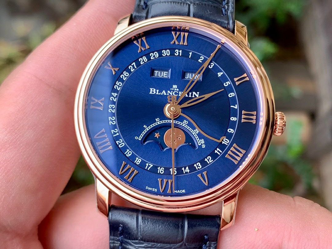 VILLERET 6654 SG COMPLICATED FUNCTION OMF 1:1 BEST EDITION BLUE DIAL ON BLUE LEATHER STRAP A6654 V2 VILLERET 6654 SG COMPLICATED FUNCTION OMF 1:1 BEST EDITION BLUE DIAL ON BLUE LEATHER STRAP A6654 V2