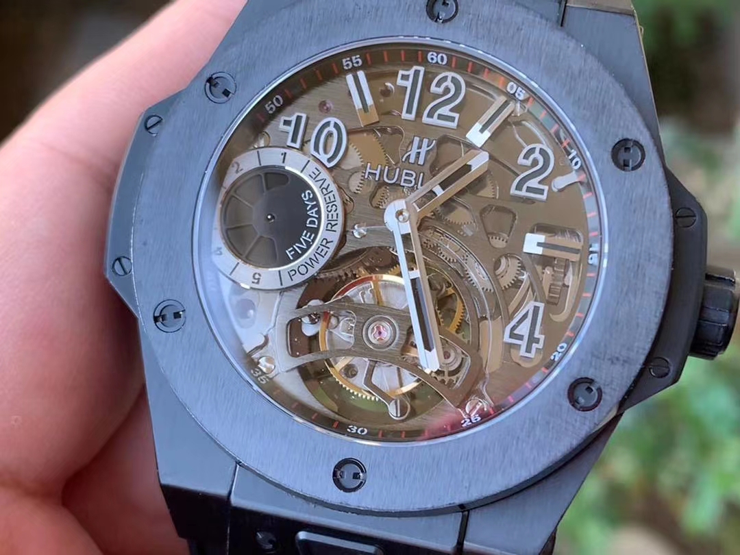 BIG BANG TOURBILLON KING 45MM PVD MJF BEST EDITION SKELETON DIAL ON BLACK RUBBER STRAP