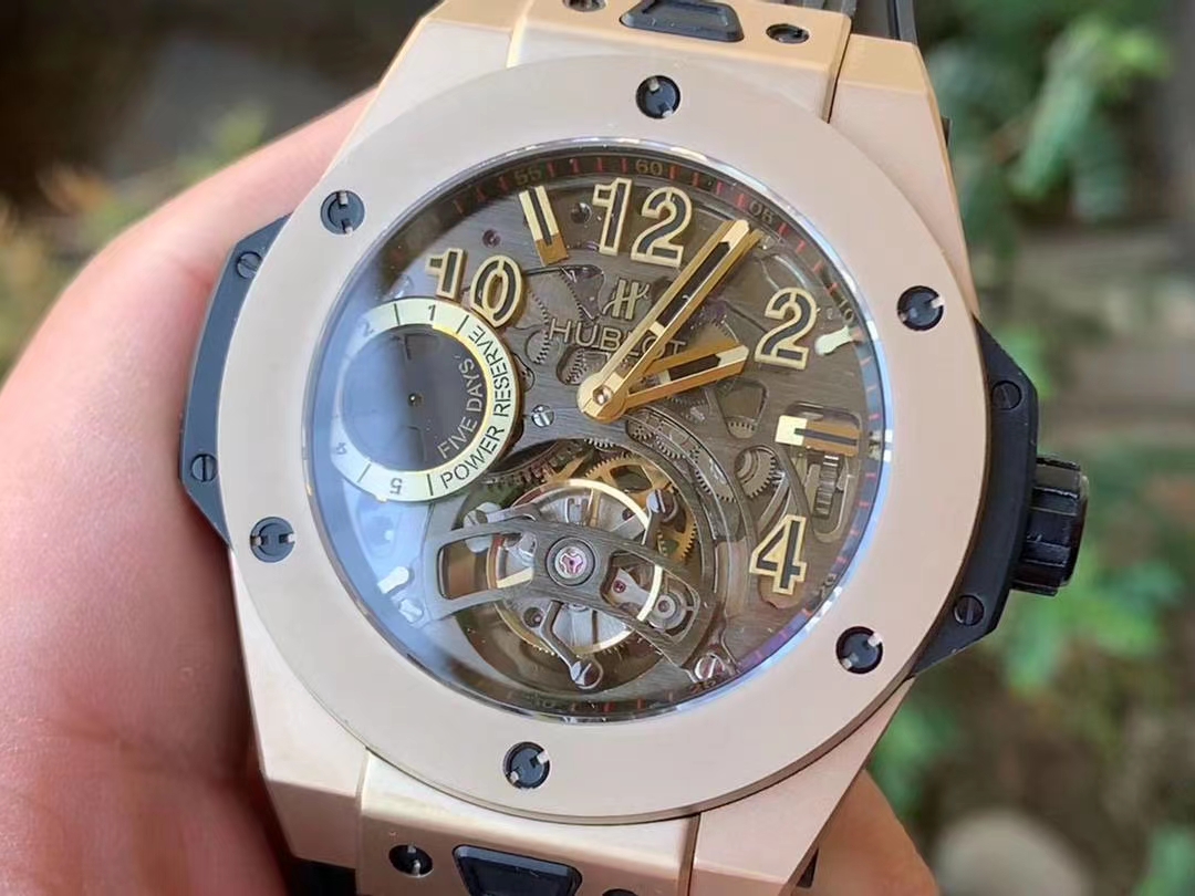 BIG BANG TOURBILLON KING 45MM YG MJF BEST EDITION SKELETON DIAL ON BLACK RUBBER STRAP BIG BANG TOURBILLON KING 45MM YG MJF BEST EDITION SKELETON DIAL ON BLACK RUBBER STRAP