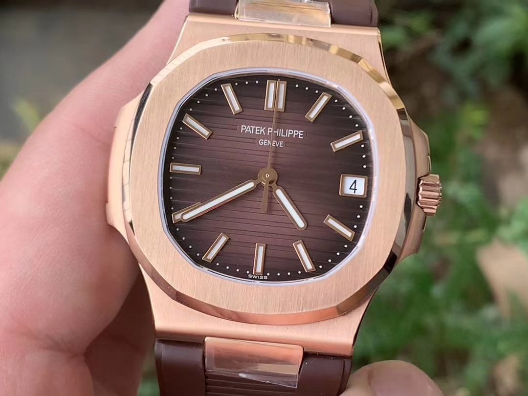 NAUTILUS 5711 RG GRF 1:1 BEST EDITION BROWN TEXTURED DIAL ON BROWN LEATHER STRAP 324CS NAUTILUS 5711 RG GRF 1:1 BEST EDITION BROWN TEXTURED DIAL ON BROWN LEATHER STRAP 324CS