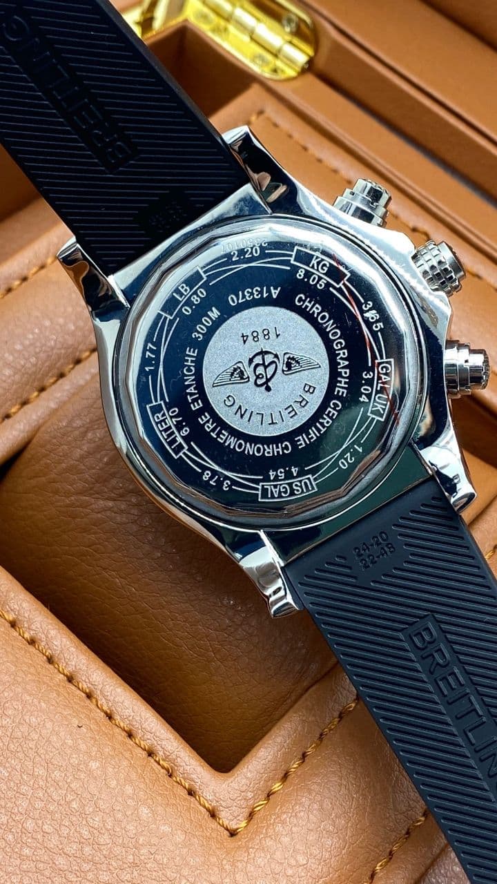 Breitling Avenger Black Chrono High Version on Black Leather Strap