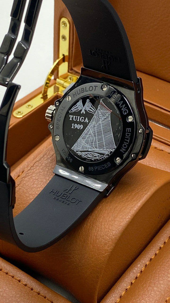 Hublot Full Black Chrono Hight Version on Black Rubber Strap
