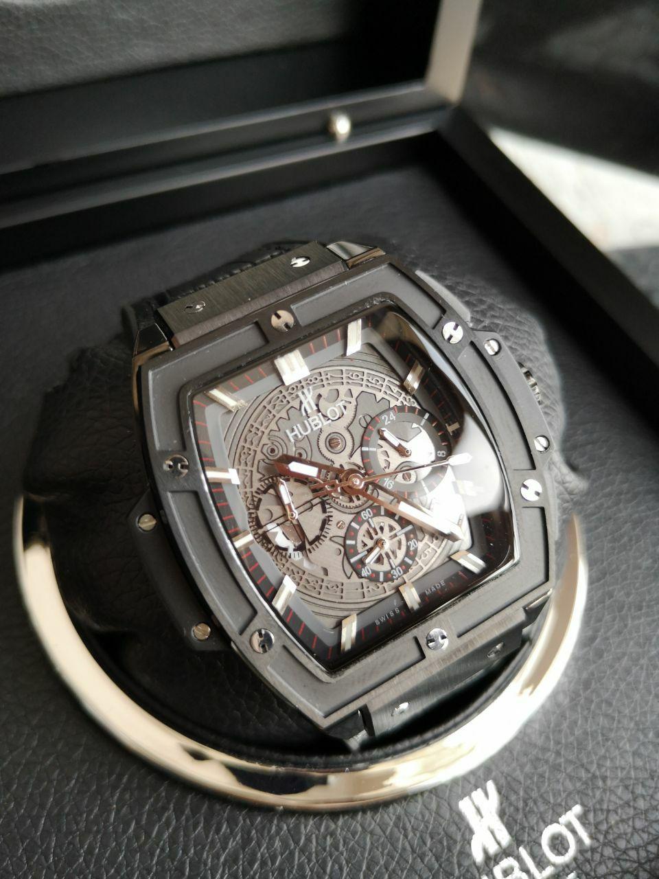 Hublot Spirit Black leather Strap