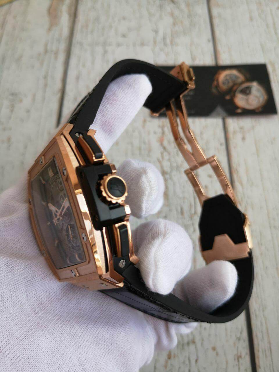 Hublot Spirit Gold Case Black Leather Strap