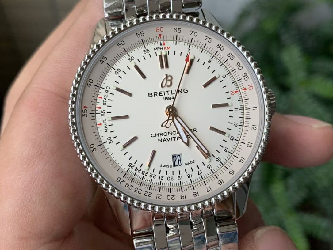 Navitimer 1 SS 41mm TF 1:1 Best Edition White Dial on SS Bracelet A2824 Navitimer 1 SS 41mm TF 1:1 Best Edition White Dial on SS Bracelet A2824
