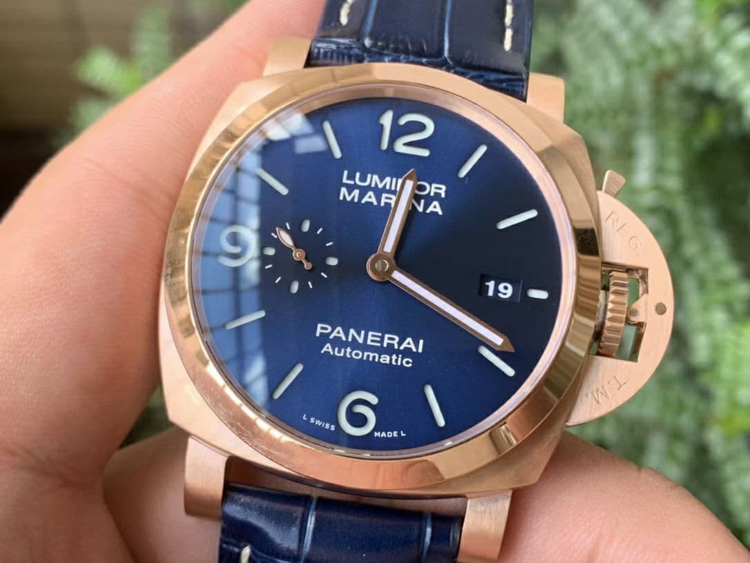 PAM1112 V GMT RG VSF 1:1 Best Edition Blue Dial on Blue Leather Strap P.9010 Super Clone PAM1112 V GMT RG VSF 1:1 Best Edition Blue Dial on Blue Leather Strap P.9010 Super Clone