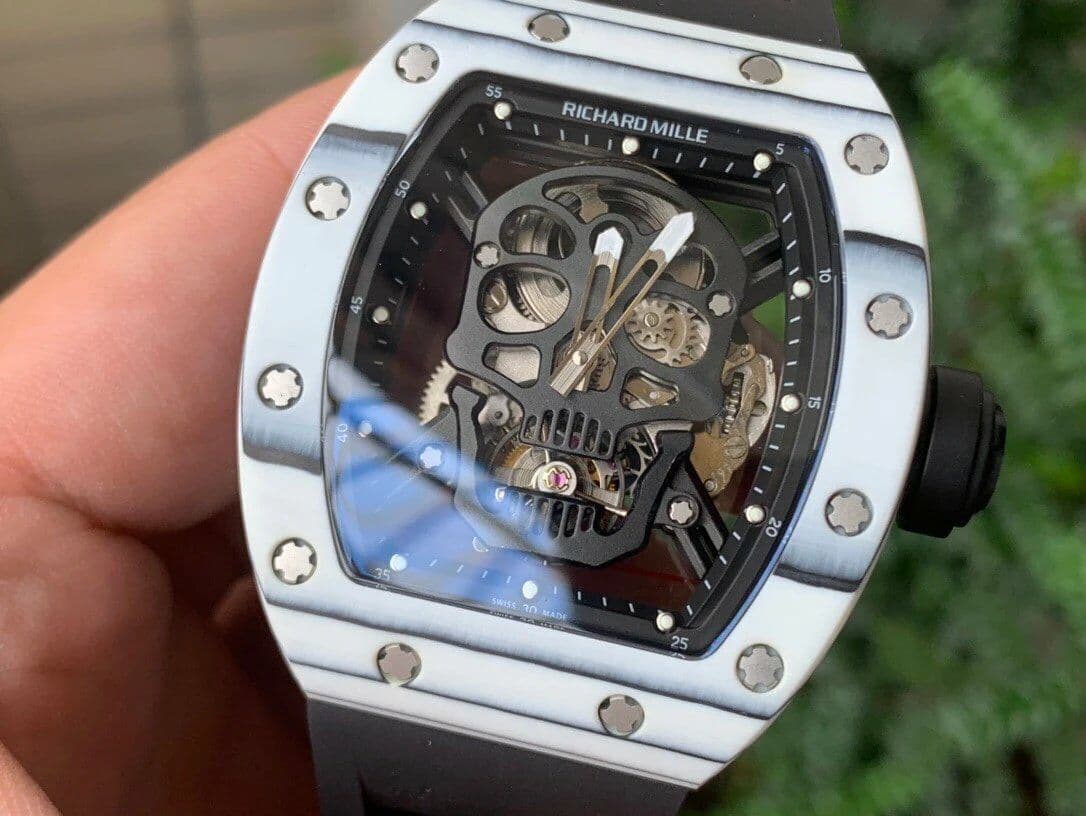 RM052-01 Tourbillon PVD White Bezel JBF Best Edition Skeleton Dial on Black Rubber Strap RM052-01 Tourbillon PVD White Bezel JBF Best Edition Skeleton Dial on Black Rubber Strap