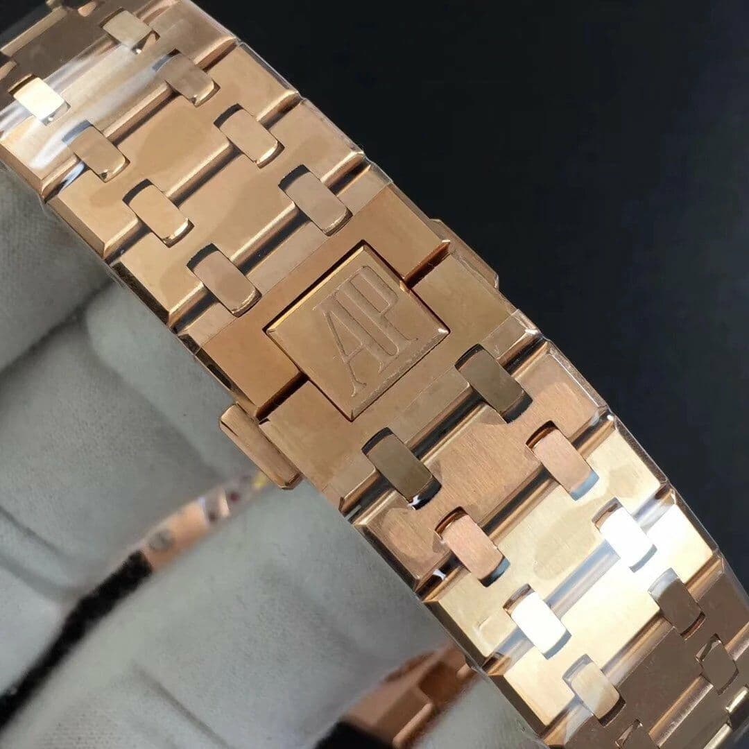 Royal Oak 41mm 15400 YG JF 1:1 Best Edition White Textured Dial on RG Bracelet A3120 V5 Royal Oak 41mm 15400 YG JF 1:1 Best Edition White Textured Dial on RG Bracelet A3120 V5