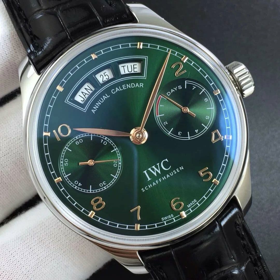 IWC Portugieser Annual Cal IW503502 SS/LE Green ZF A52850 IWC Portugieser Annual Cal IW503502 SS/LE Green ZF A52850